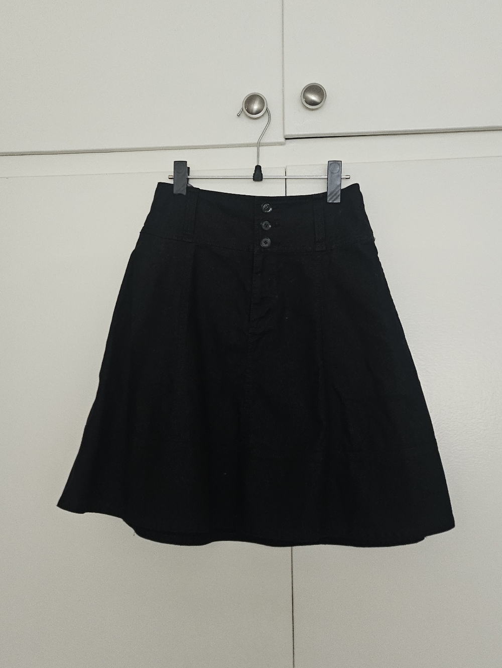 Burberry Blue Label black cotton A line skirt